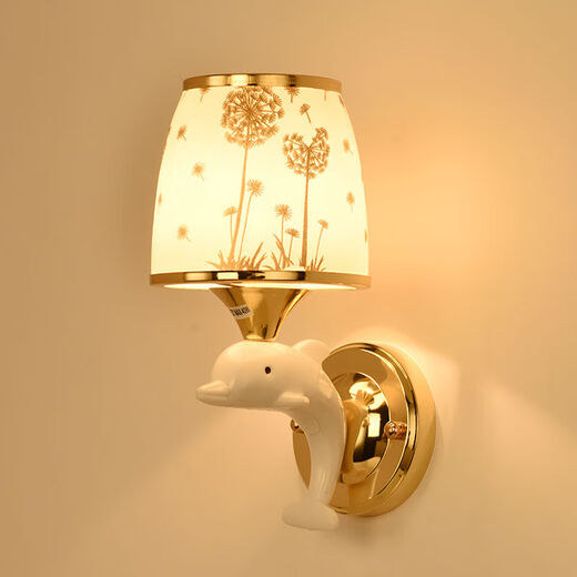 Yaotian remote control dimming wall lamp bedroom bedside lamp LED living room wall lamp hotel hotel stair corridor aisle lamp BD010-double head-glass new led warm light three-stop dimming