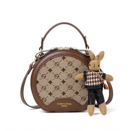 CALWAN KEODH Bag Women's Bag New 2025 One-shoulder Handle Crossbody Bag Cylinder Bag Birthday Chinese Valentine's Day Gift for Girlfriend [Calm] Light luxury fashionable and versatile small round bag for Wife High-end and Practical