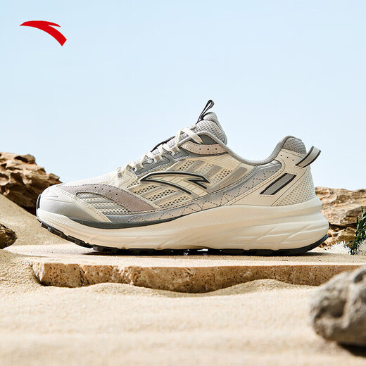 ANTA (ANTA) AT957丨Men's Summer Mountain Retro Running Shoes Thick-soled Heightening Running Shoes Casual Sports Shoes for Men Ivory White/Chip Gray/Silver-1 8.5 (Male 42)