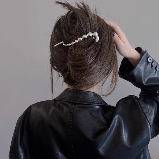 Two lifetimes ins simple and cold hair clip frog clip high-end feel back head hair twist clip large headdress hair card silver