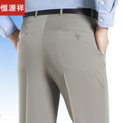 恒源祥轻奢夏季薄款中年男士休闲西裤直筒商务休闲上班裤宽松免烫西装裤 826米灰色 29码(2尺2腰围)