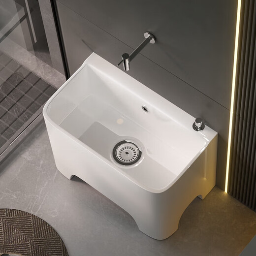 Renjuyi beat household mop pool balcony four-legged mop pool bathroom high-footed large mop pool outdoor trumpet 042 length 40X width 31X height 38CM