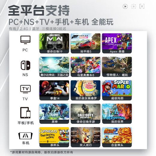 Mechanic G5Pro Max high brush wireless bluetooth game controller three-mode wired computer PC mobile phone NS steam switch type xbox play black myth Wukong controller Mechanic three-mode controller G5Pro Max white (base set)