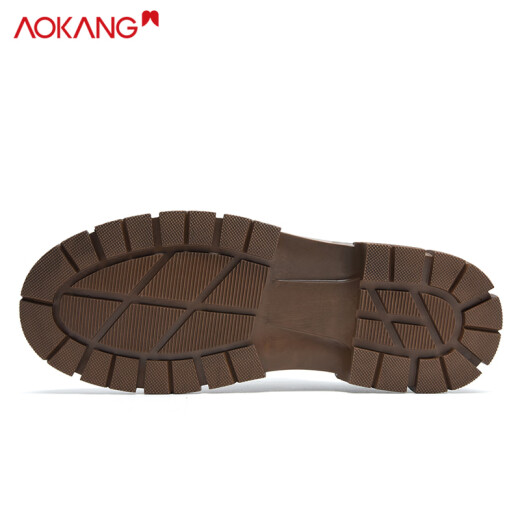 奥康（Aokang）低帮马丁靴男夏季新款百搭男鞋牛皮软底休闲皮鞋男士薄款工装鞋 棕色 41