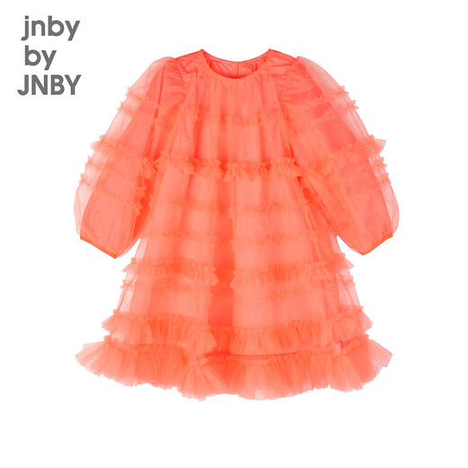 jnby by JNBY[多层木耳边]江南布衣童装春装连衣裙网纱拼接公主风1N1G13460 679荧光粉 110 cm