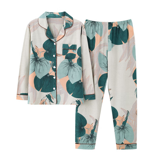 
Catman MIIOW cotton pajamas for women in summer spring and autumn 2025 new pure cotton long-sleeved middle-aged mother large-size home clothing set White MiiOW-xeq9906 M suitable for 80-100Jin [Jin equals 0.5 kg]