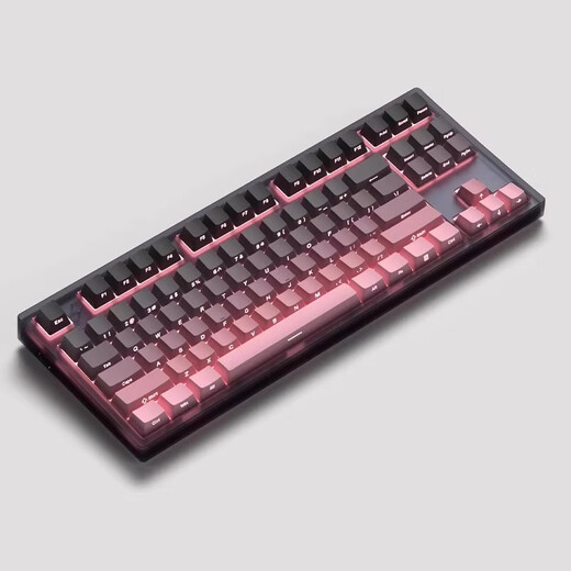 腹灵MK870客制化侧刻键帽三模成品无线机械键盘蝮灵客制化87键麻将音 【单模】有线黑曜石黑莓侧刻 凯华BOX白轴v2【宿舍挨打轴】