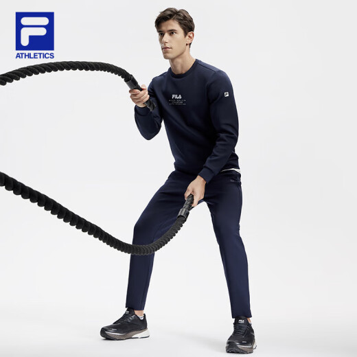 FILA official men's knitted trousers 2024 spring basic simple fitness sports pants