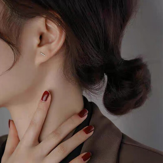 Miao Xiu Pure Silver Earrings Women's Ear Sticks for Ear Piercing Ear Sticks Pure Silver Earrings Silver Needles Sleeping Washable Earrings for Girls Birthday Gifts Light Pearl Earrings 3mm-H0908