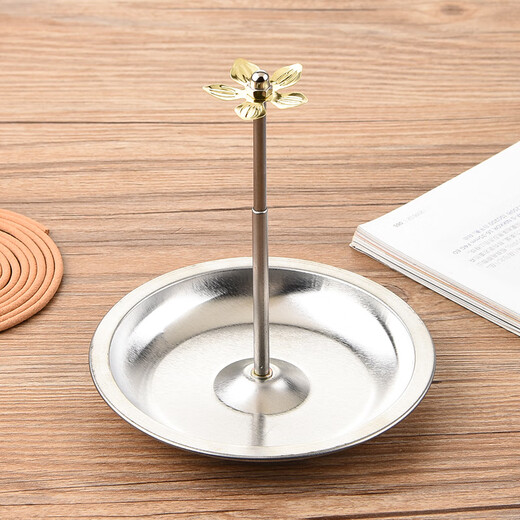 Aoyanlai Incense Coil Holder Retractable Stainless Steel Incense Coil Holder Sandalwood Coil Incense Holder Incense Holder Incense Burner Tower Incense Insertion Point Large with Words Diameter 14.5cm (4911)