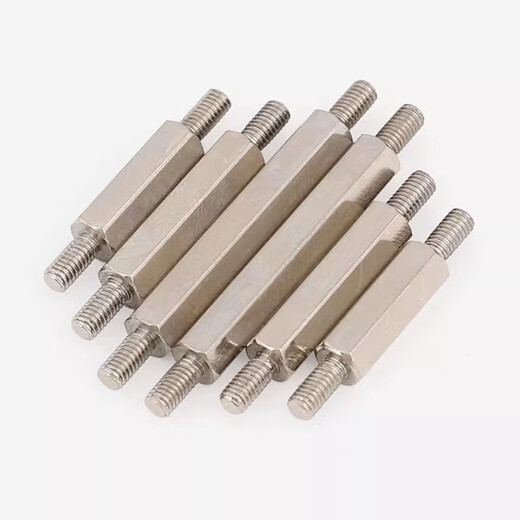 Bingneng carbon steel double-headed hexagonal stud iron column two-headed screw connecting rod support column external thread isolation column lengthened mm H6*M4*6+15 30 pieces
