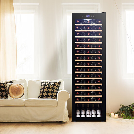 Bacchus wine cabinet thermostatic cabinet embedded household multi-functional single door double temperature refrigerator air-cooled frost-free office restaurant fresh ice bar beverage cabinet vertical display cabinet tea cabinet YC-208 air-cooled single temperature full flat shelf 75 bottles