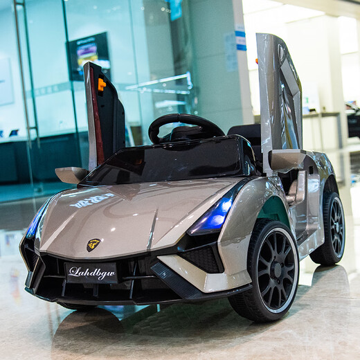 Aitong baby electric car 1-4 years old four-wheel car can sit in a remote-controlled baby toy car baby stroller flagship roasted ash + four-wheel drive 12V + Bluetooth + leather seat supports APP + with remote control + self-driving + swing