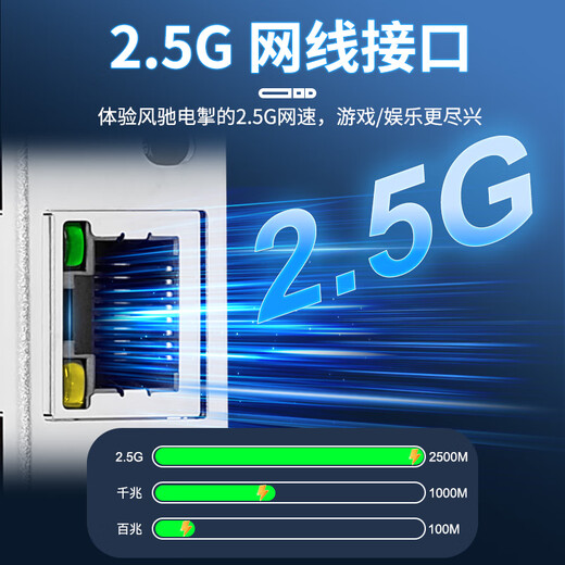 Kunyu (FLYBISH) NA8125-T1P Tarjeta de red para juegos de un solo puerto PCIe x1 2.5G Puerto eléctrico RJ45 con cable incorporado Tarjeta de red de 2500 M Internet café sin disco PXE Synology enrutamiento suave NAS
