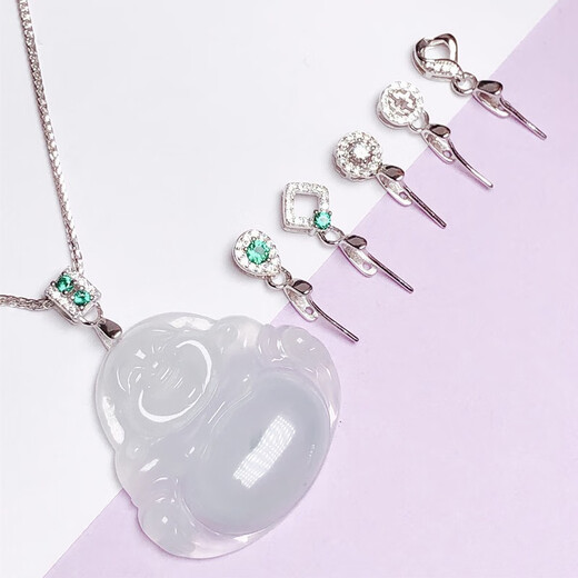 Fat Donglai same style pendant buckle head 18k gold Buddha Gong jade jade joint melon seed connecting buckle lanyard necklace silver style 4 white gold shopkeeper