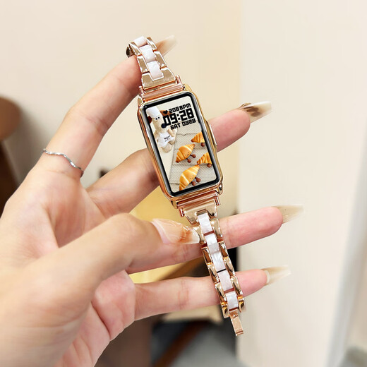 Xiaomi mobile phone universal 9pro smart sports bracelet girl call reminder alarm clock weather heart rate monitoring watch Butterfly-rose gold [smart reminder + sports step count + weather + DIY wallpaper