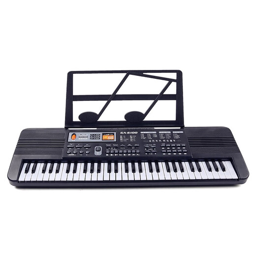 INTRODUCCIÓN INTELIGENTES 61 Clave para niños Electronic Piano Multi-Function Lighting Teaching Toys para niños y niñas principiantes 6187 Piano negro negro