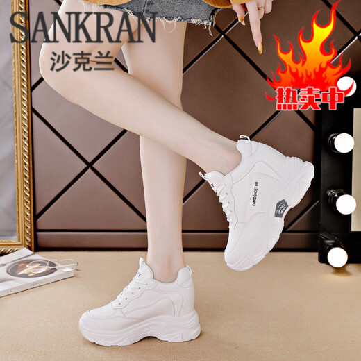 Shaklan Leather-Feel-Feels White Shoes Женская обувь 2025 Весна и осень-популярная летняя универсальная повседневная обувь.
