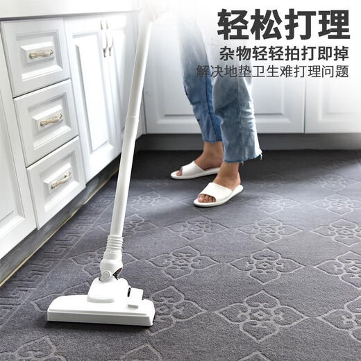 Xuxian door mat door mat entry door carpet foot mat kitchen anti-slip and oil-proof household long strip full-cover absorbent mat stain-resistant gray stripes 180*250 cm