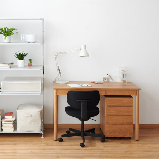 MUJI solid wood desk/(with drawer) table natural color width 120* length 60* height 75cm