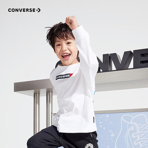 Converse【变形金刚联名】匡威儿童装秋季打底衫男童长袖T恤CNVB-LS-G689 纯白色 160 /76 【建议身高152-158cm】