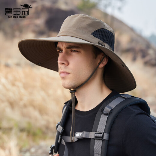 Fourdatry9207 Hombo de pescador Hombres de verano Big Brim Sunshade Sombrero al aire libre Protección solar Sol Bolsero Ayerán Men Moving Bicycle 9207 Nanny Green