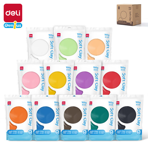 
Deli 12 color large gram weight ultra light clay DIY color mud plasticine children's toys birthday gift 67865
