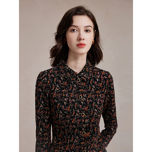 MORELINE Mulan Shopping Mall's same style light luxury elegant floral suit women's 2024 autumn new single-breasted slim suit mid-length gram red flower XL