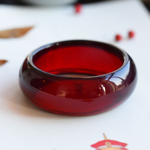 GOR Fat Donglai same style blood amber bracelet authentic amber old beeswax bracelet burgundy blood pool bracelet amber raw stone plus amber standard version 55-56mm