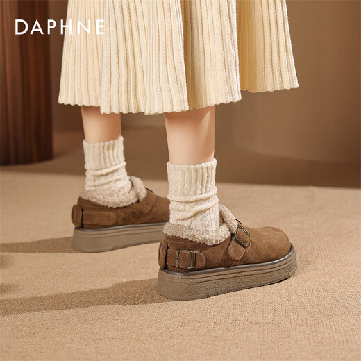 Daphne botas de nieve con suela gruesa para mujeres 2024 otoño e invierno más terciopelo nuevo viajero retro versátiles calientes zapatos para mujeres de birken zapatos de algodón 37