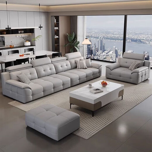 2025 new Italian minimalist high back Lawrence leather sofa living room modern light luxury Internet celebrity leather art sofa six-proof cat claw leather 1.2m double armrest single seat