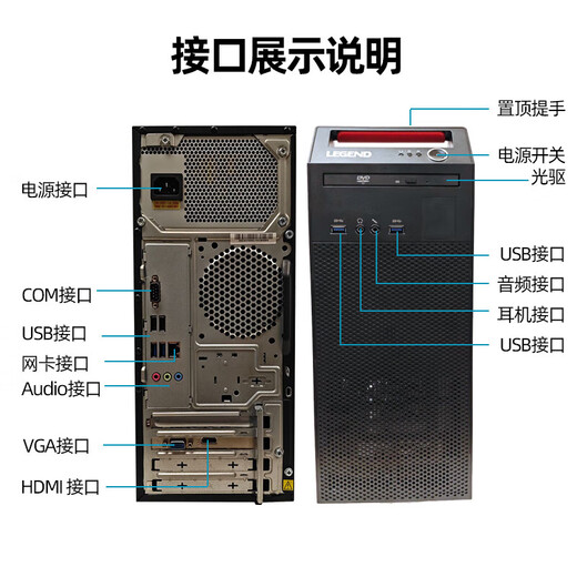联想（Lenovo)国产信创电脑 开天M740J 工作站GPU图形台式机商用主机 自主可控 飞腾 单主机D2000+23.8英寸显示器 16G 512G固态 2G独显含试用版麒麟国防版