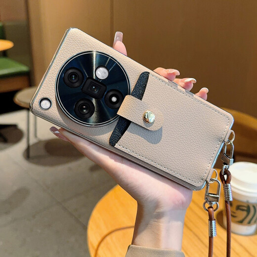 羽唐 适用于VIVOX200Pro手机壳深咖粉咖商务电镀银边vivox200promini全包硬壳斜挎背带插卡包保护套 【粉咖-精孔-电镀肤感荔枝纹+斜挎卡包】 VIVOX200ProMini