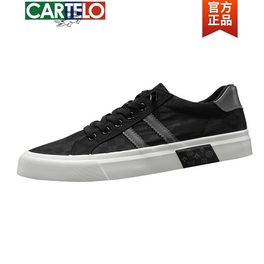 
CARTELO men's shoes new canvas shoes 2024 summer thin casual shoes men's low top Korean style trendy versatile breathable board shoes black rice 24103 40