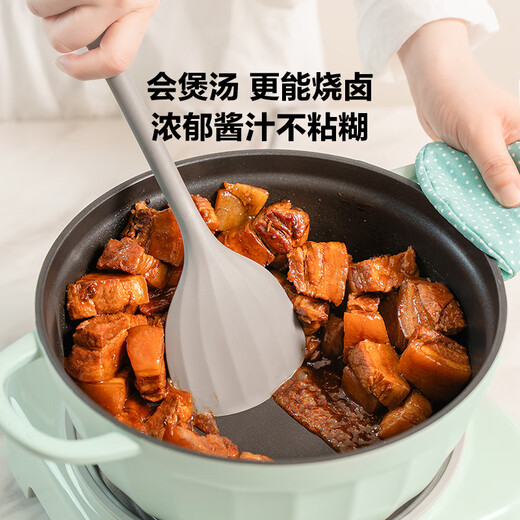 Buydeem non-stick soup pot for simmering, shabu-shabu and stir-frying in one pot 26cm light cedar green