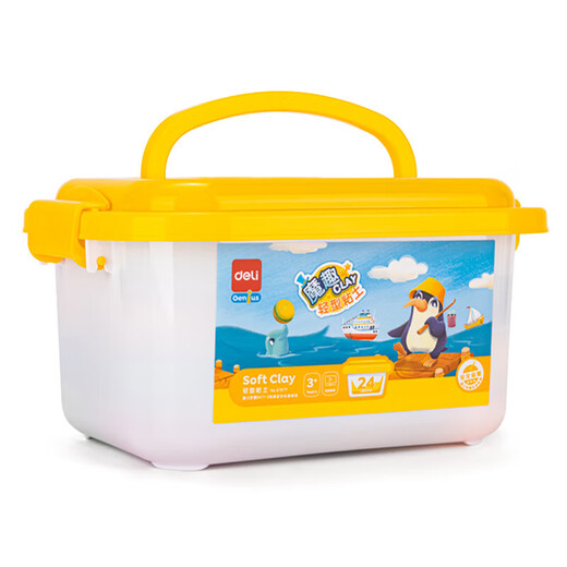 Deli 24 Farbe Ultraleichter Ton Baby Weiche und geschmacklos Plastile Safe Clay handgefertigtes DIY -Werkzeugkasten Einfach zu speichern Kindergeburtstag Kindergärtner School Geschenk