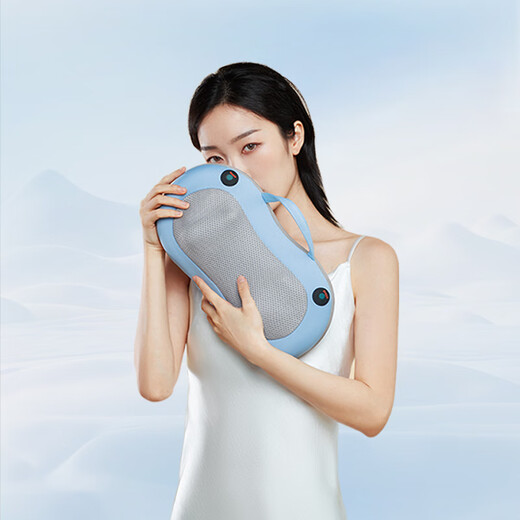 Miaojie M3 Cervical Massager, Waist Massager, Hot Compress Pillow, Shoulder, Neck, Lower Back, Multifunctional Pillow, Home Office, Practical Birthday and New Year Gift for Elders, Men and Women, Blue