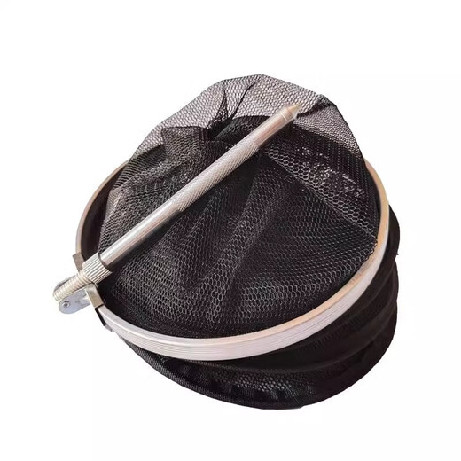 Portable small fish protection for wild fishing for pets, small eye net bag for fishing, anti-hanging, quick-drying, folding fish protection, stream walking net bag, portable fishing protection - handle type 1 meter - 1 piece (bulk)