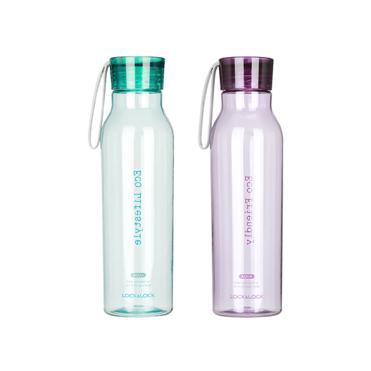 LOCK & LOCK ECO outdoor sports water cup outdoor portable plastic water bottle men's and women's cup two-piece set (550ml*2)