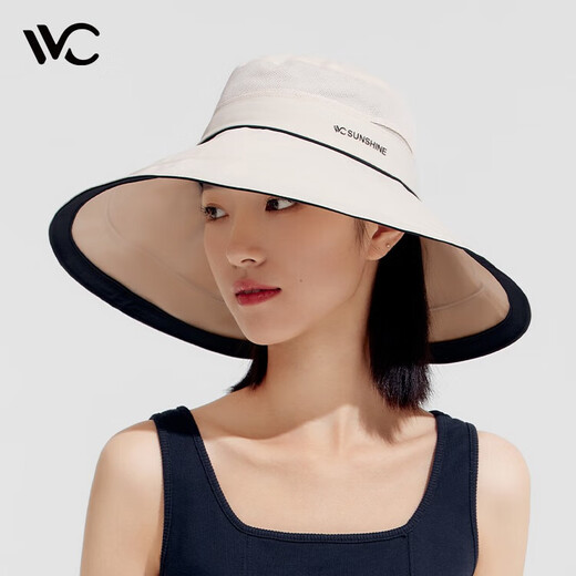 VVC sun hat fashionable and versatile fisherman hat men and women sports cycling sun hat outdoor casual cream rice
