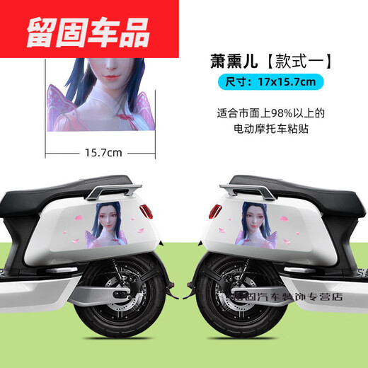 度佳行适用于汽车车贴电动车贴纸动漫斗破苍穹美杜莎云韵图案车划痕遮挡 冰皇一【两边】尺寸724cm
