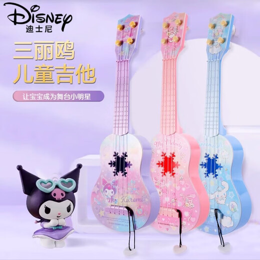 迪士尼（Disney）库洛米尤克里里儿童男孩女孩乐器可弹奏初学者幼儿小吉他音乐玩具 a【中号/乐园同款】美乐蒂/带拨