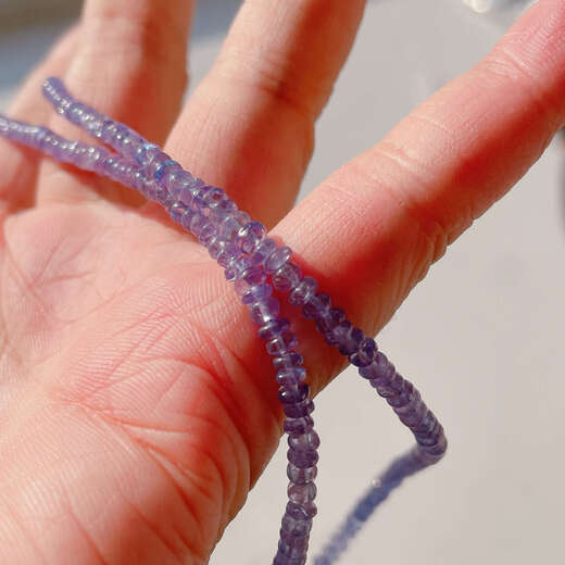 Guran Natural Tanzanite Abacus Bead Necklace Women's Fashionable and Versatile Elegant Clavicle Chain Simple Design High-end