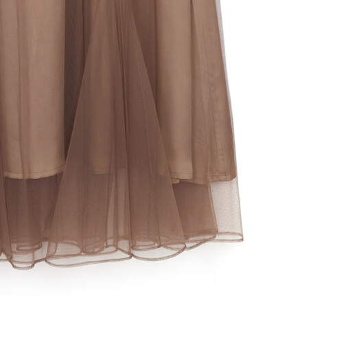 Jiangnan Buyi (JNBY) [Gleicher Stil im Einkaufszentrum] 24 Herbst- und Winter neues Kleid mit runden Hals A-förmigen Kurzarmtemperament Elegant 5o7g15780 216/Wachsrosa Camel Color 216 L