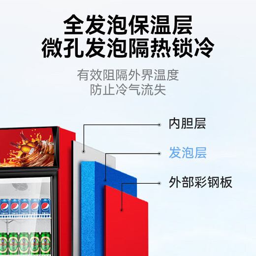 Meiling Fashion Home has subsidized 20% large-capacity beverage cabinet, commercial freezer, direct refrigeration display cabinet, pure air-cooled beverage cabinet, frost-free fresh-keeping cabinet, supermarket glass door refrigerator, vertical beer cabinet, large single-door lower unit 388 liters, pure air-cooled, frost-free, thickened copper tube, upgraded thickened pure copper tube refrigeration, Dongbei compressor, first-level energy saving