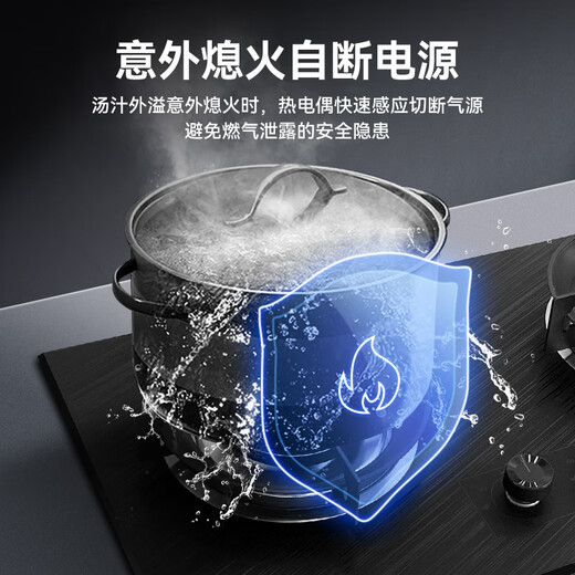 申花猛火灶煤气灶商用燃气灶7.2kW大火力熄火保护涡轮增压直喷火柱双灶天然气液化气灶具台嵌两用 【液化气】左5.0右7.2-磨砂面板-L733MZ 【上门安装】