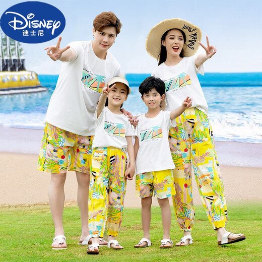 Disney (Disney) beach parent-child clothing summer clothing new family of four and three fashionable suits for sixty-one mother-daughter clothing Sanya suit 9887 boy baby 100 (suitable for 25 Jin [Jin equals about 0.5 kg])