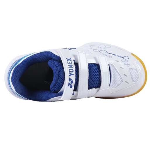 YONEX尤尼克斯羽毛球鞋yy基础款舒适亲子款青少年SHB101JRCR白/蓝34码