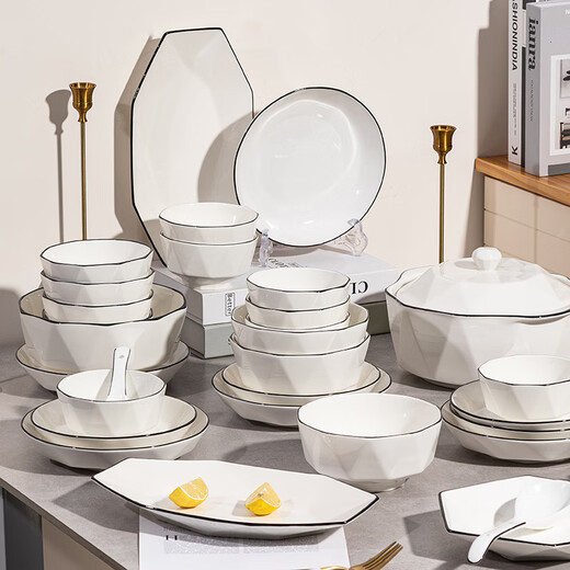 Shangxingzhi is a bowl of rice bowl, Nordic tableware, ceramic household plate, dish, instant noodle bowl, large soup bowl, underglaze color bowl, plate, tableware, chopsticks, 6-inch noodle bowl, 1 piece