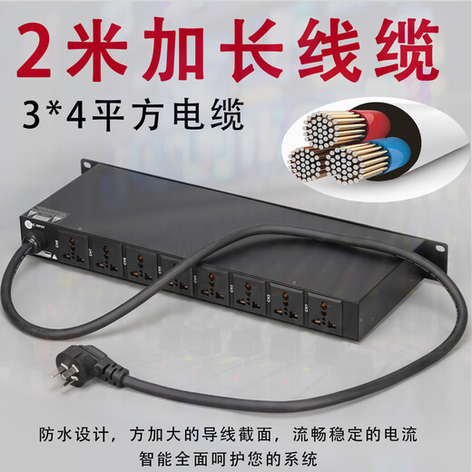 LEIGAL professional 8-channel power sequencer with filtered power supply independent manager socket with air switch voltage display stage power protection controller 8+2 channels+USB+with screen+independent switch+air switch (filter)